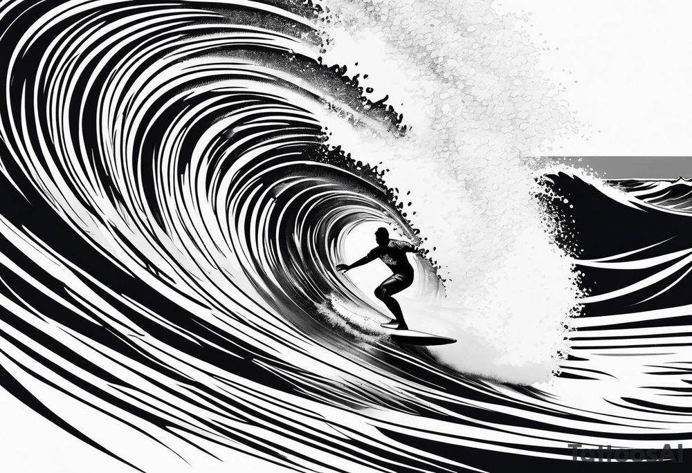 Black man surfing tattoo idea