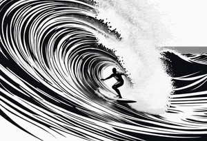 Black man surfing tattoo idea