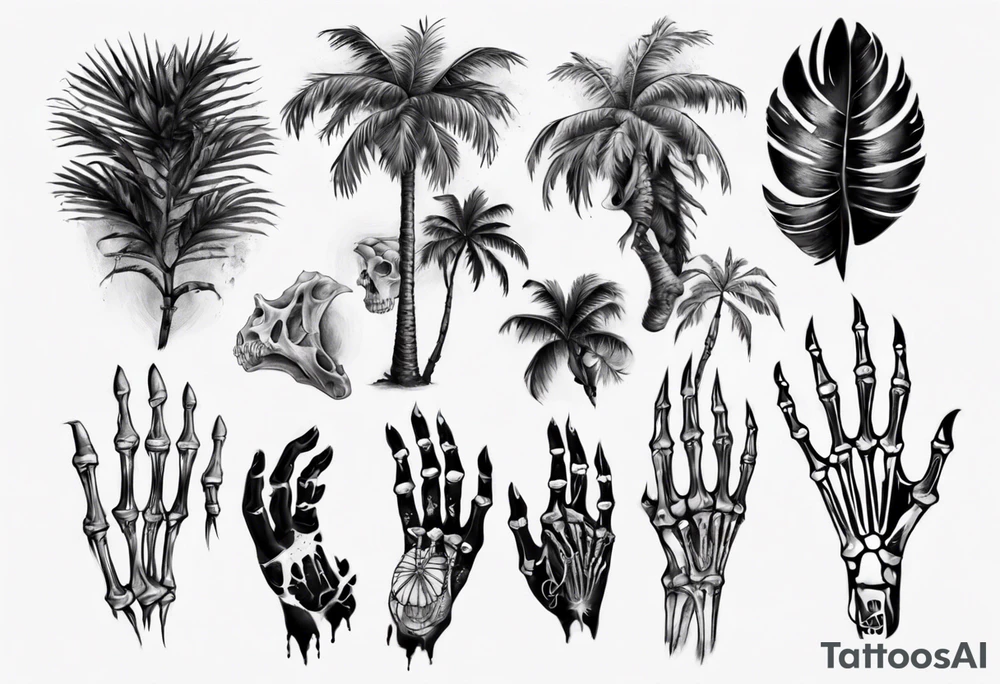 palm bones tattoo idea
