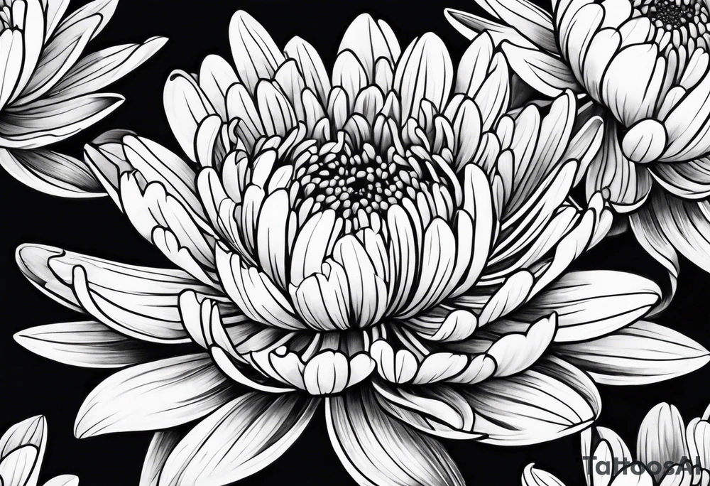 single chrysanthemum flower tattoo idea