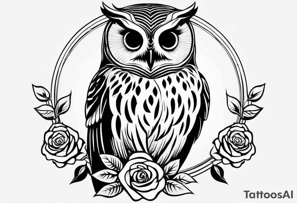 Barred owl and a rose tattoo idea