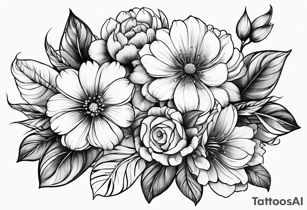 Flowers and plants tattoo idea