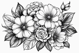 Flowers and plants tattoo idea