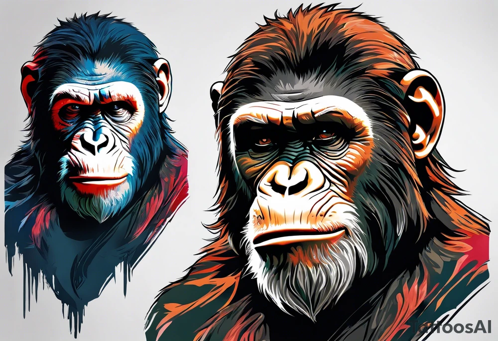 Caesar from the movie planet of the apes tattoo idea