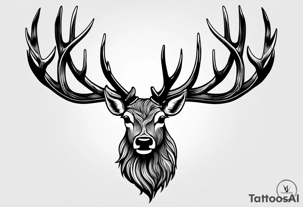 Mule deer antlers tattoo idea