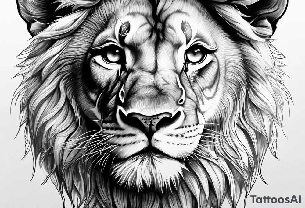 Baby lion tattoo idea