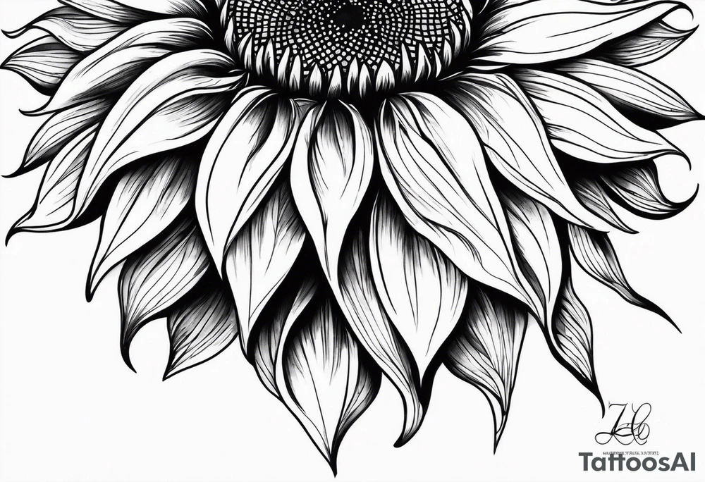a sunflower tattoo idea