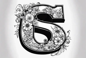 A Letter S made out of flowers tattoo idea
