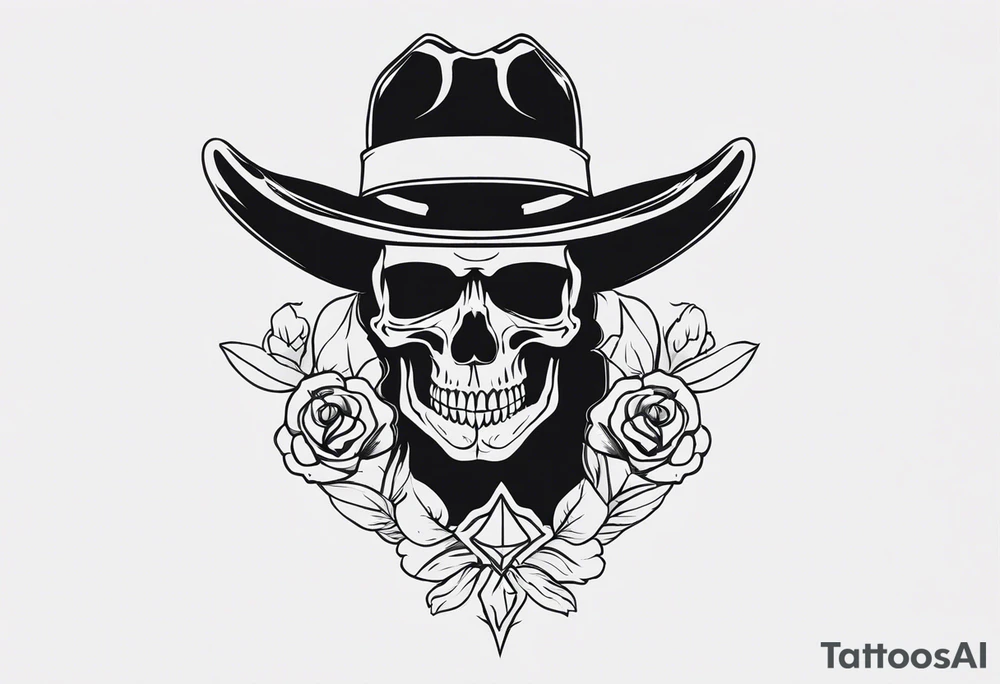 skull cowboy queer tattoo idea