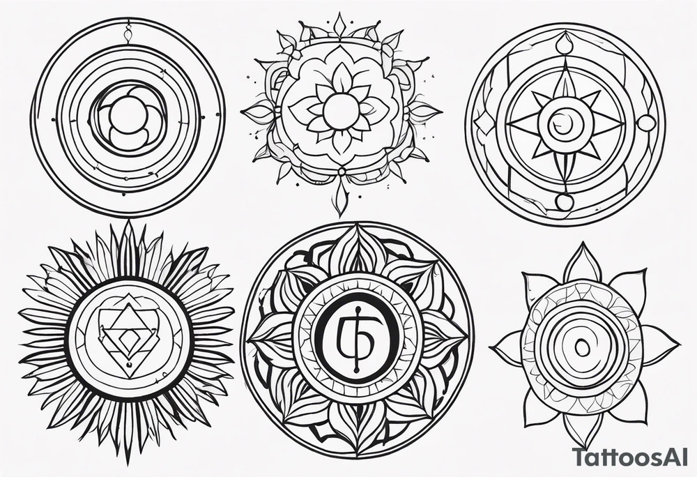 Radiant Chakra Symbols tattoo idea