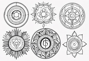 Radiant Chakra Symbols tattoo idea