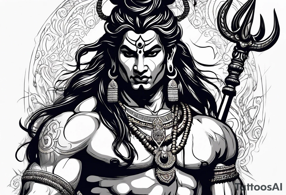 Lord Shiva in angry mood tattoo idea