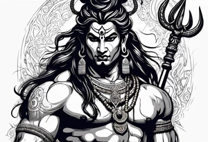 Lord Shiva in angry mood tattoo idea