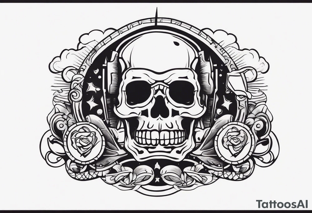 Rock a billy arm sleeve tattoo idea