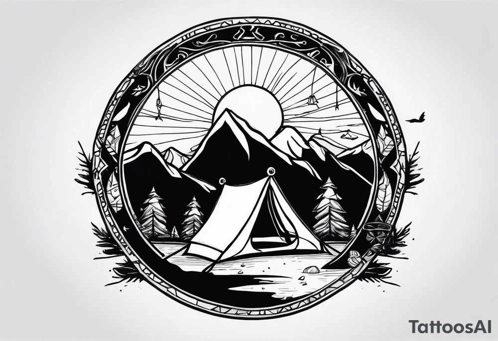 camping tattoo idea