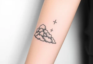 clouds with lighting tattoo idea