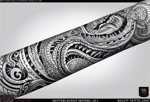 aztec snake sleeve tattoo idea