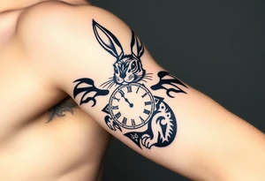 Rabbit with a Clock tattoo idea
