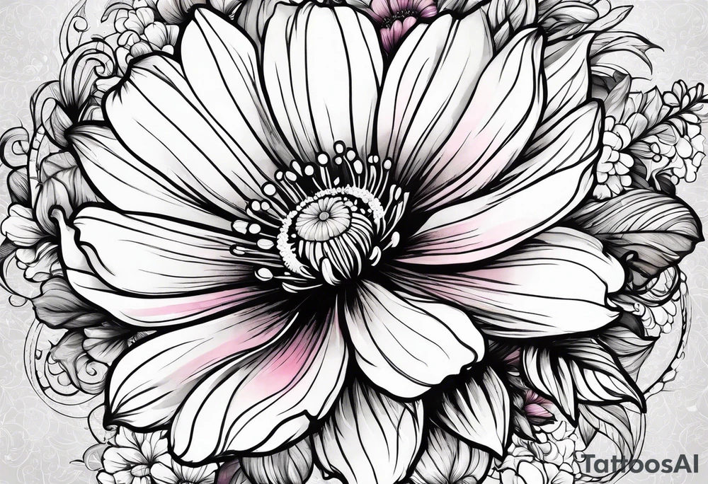 Cosmos flowers tattoo idea