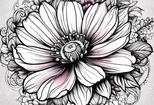 Cosmos flowers tattoo idea