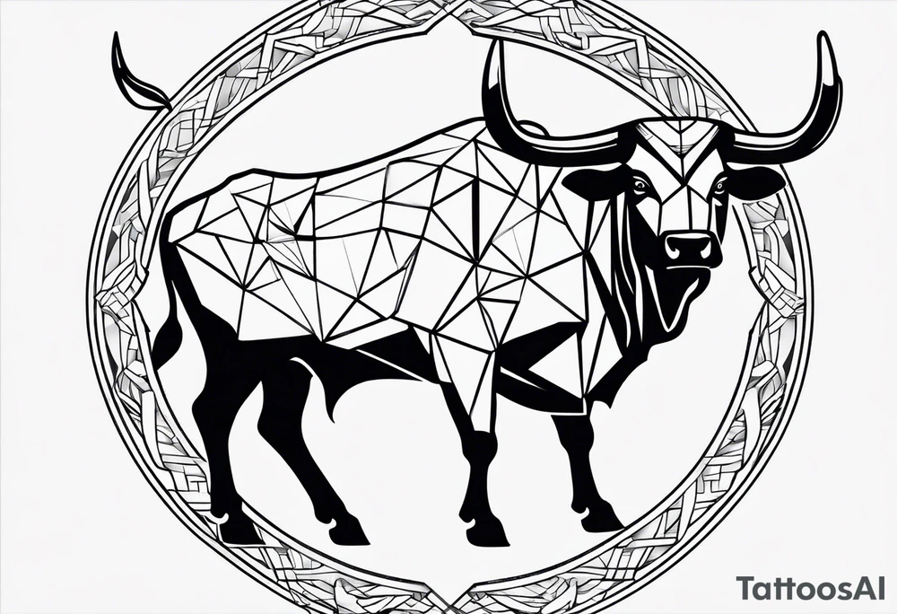 Taurus sign, sacred geometry tattoo idea