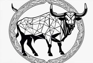 Taurus sign, sacred geometry tattoo idea