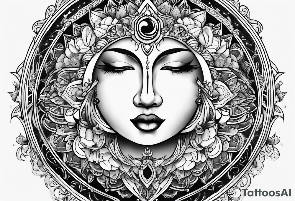 sacred moon tattoo idea