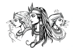 Egyptian goddesses tattoo idea