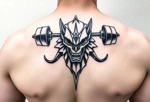 Sauron lifting weights tattoo idea