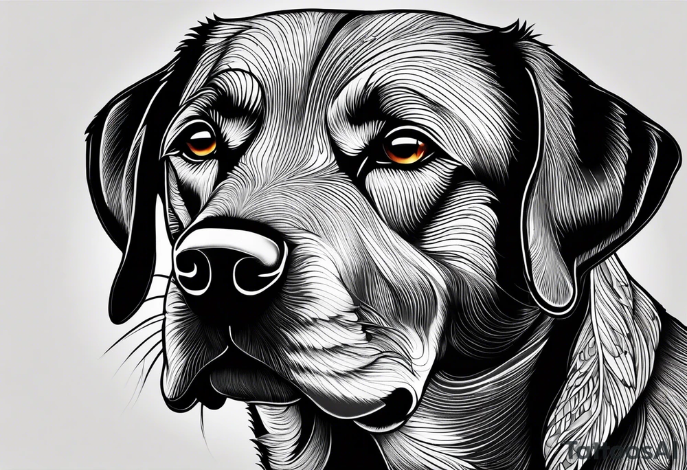 Black Labrador tattoo idea