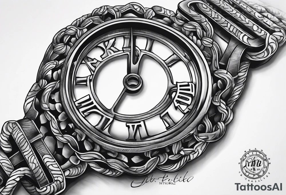 bicycle chain around wrist tattoo idea