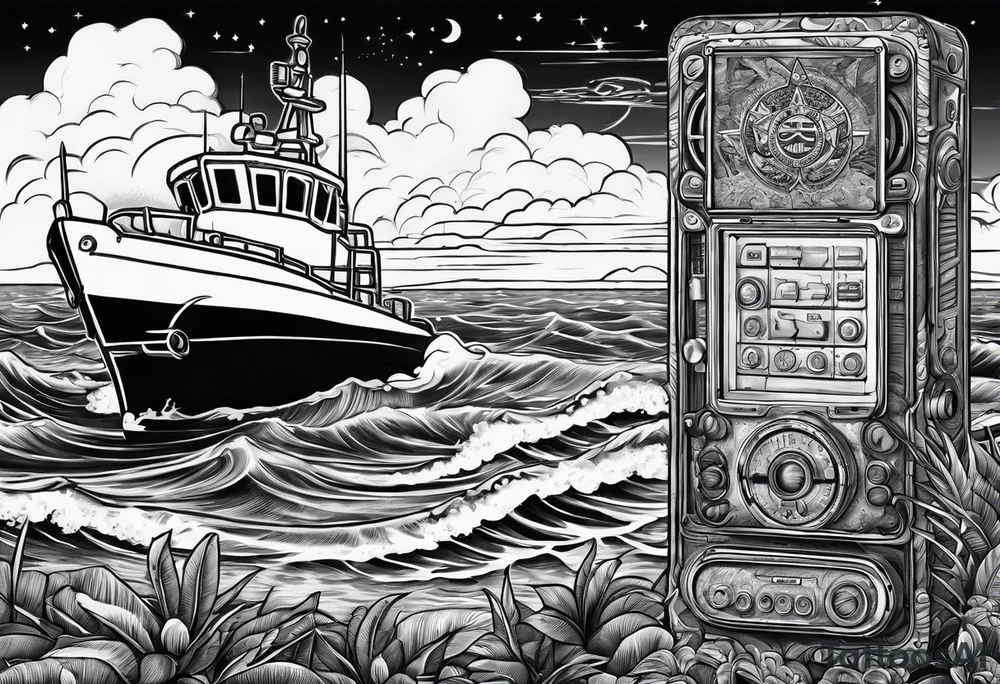 Coast Guard command center Guam radio transmissions tattoo idea
