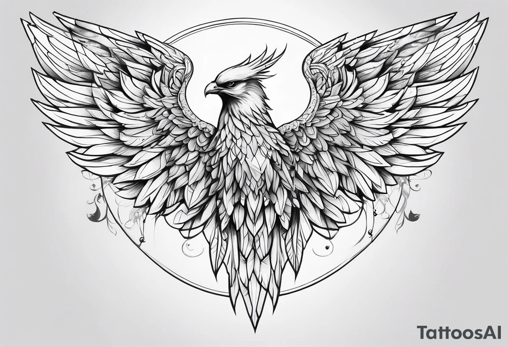 Beautiful angle with large wings tattoo idea