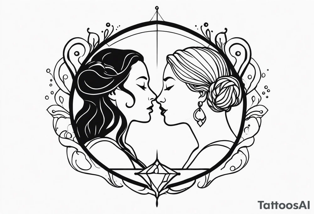 Aquarius and cancer merging together as one tattoo idea