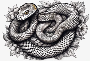 Gentle snake sleeve tattoo idea