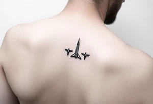 Minimalist tattoo for women who love travel and science, make feminine. For forearm. Should be small tattoo idea