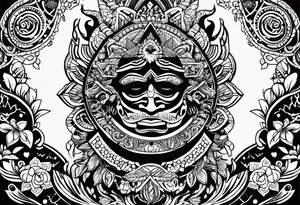 Mexican American inspired Tattoo that incorporates being a father,  love for family and importance of building wealth. Include elements of the Pacific Northwest Forrest tattoo idea