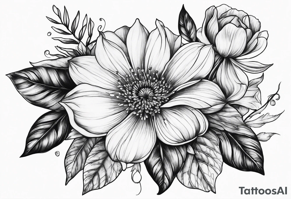 The month of October flowers tattoo idea