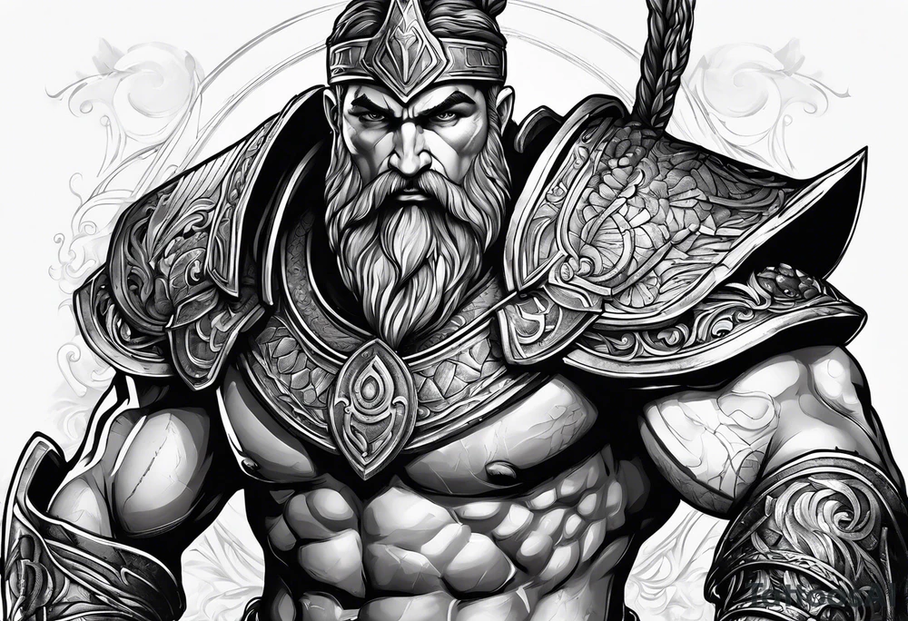Greek god of war armored tattoo idea