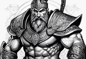 Greek god of war armored tattoo idea