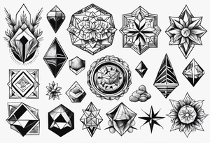 Variety of Cristals flash sheet tattoo idea