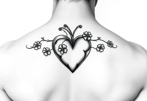 whimsical Heart with Shamrocks tattoo idea