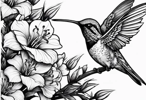death in a shape of a humming bird tattoo idea