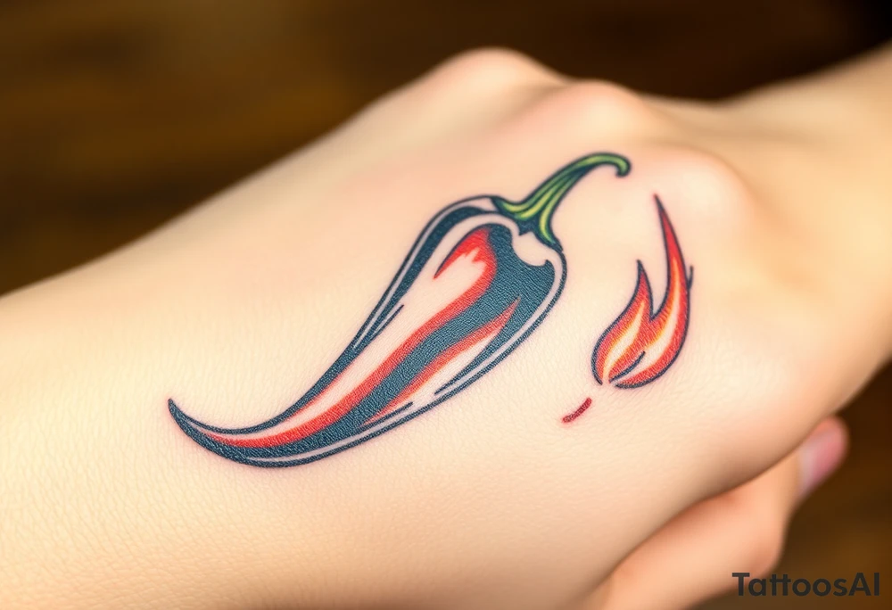 Chili pepper and fire tattoo idea