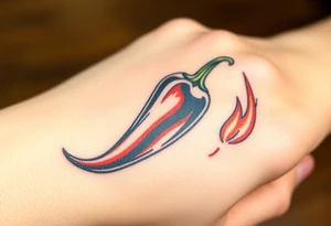 Chili pepper and fire tattoo idea