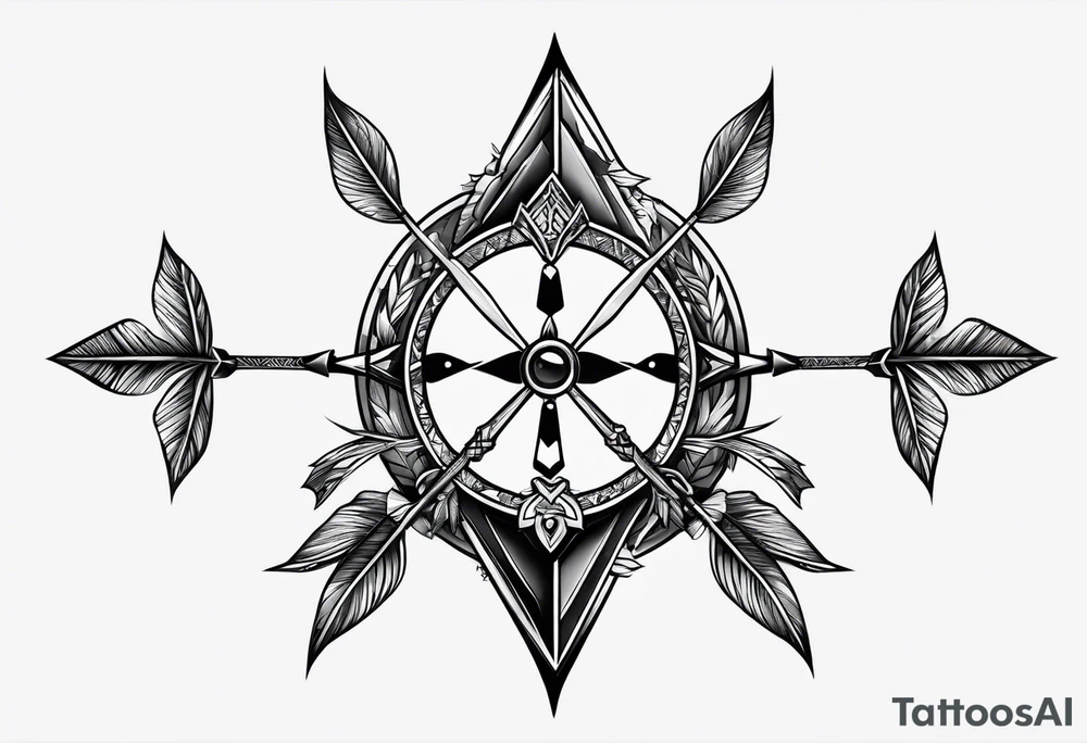 3 arrows to signify strength and bond with kids tattoo idea
