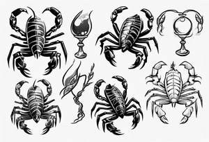 scorpion graduating in 2023 for game development and game design. Make it cute tattoo idea