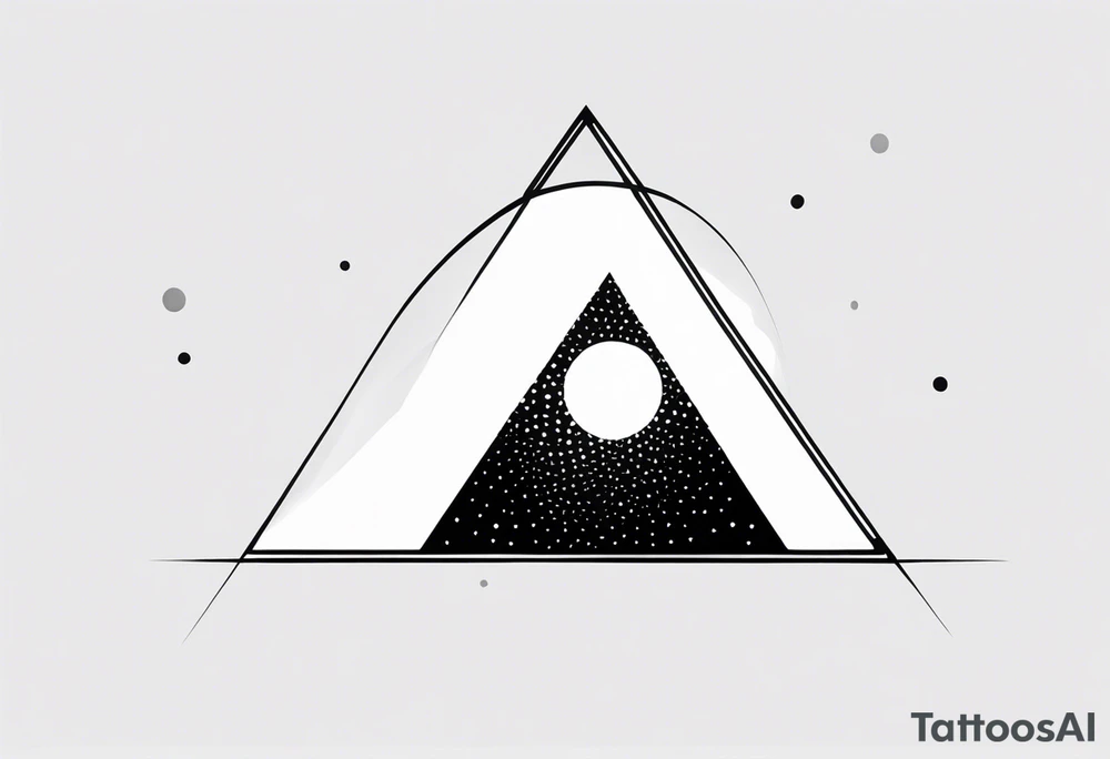 simple sunshine made of black dots with a triangle incorporated somewhere tattoo idea