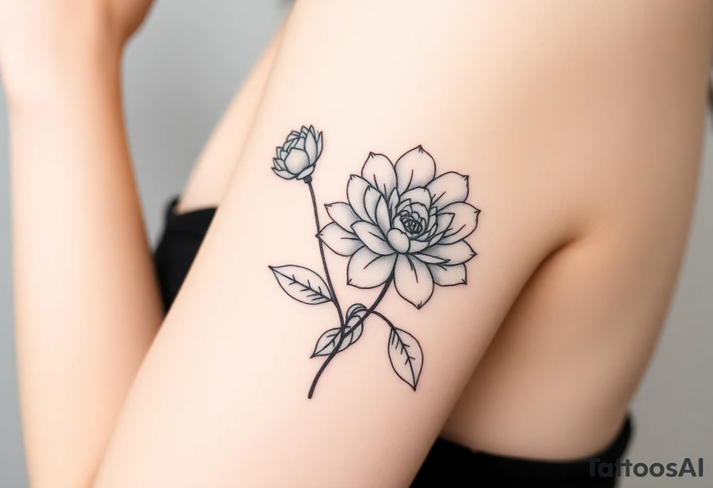 rose and chrysanthemum tattoo idea