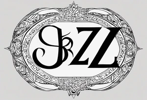 I want to get a tattoo with the letters corresponding to B and Z in the Enochian alphabet. I want the tattoo to mean something that protects me. tattoo idea